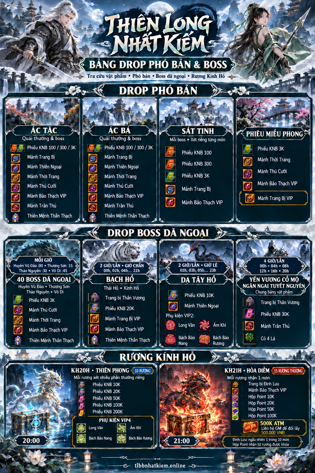 THIÊN LONG NHẤT KIẾM - CHUYỂN SINH 2 TỶ HP -BOSS DROP ATM THẬT - MỞ ĐUA TOP 30/10 - AUTO TRIAN NGAY TRONG GAME - HỖ TRỢ TÂN THỦ 70M POINT